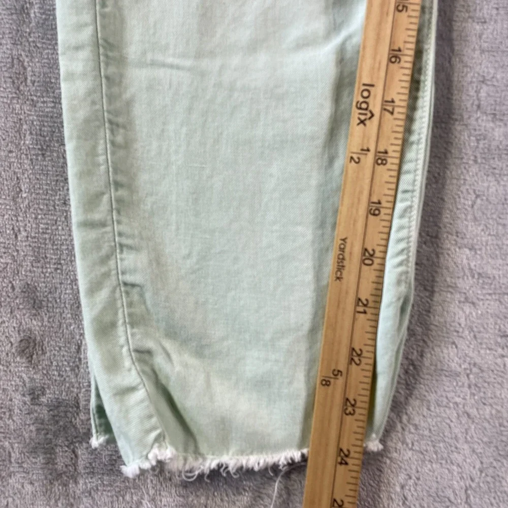 Mother Pants Women 26 Hedge Green The Shaker Chop Crop Fray‎ Straight Preppy